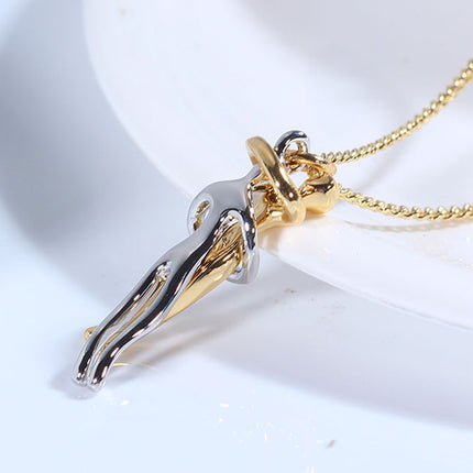 Romantic "Love Hug" Pendant Necklace – Symbolic Couple Jewelry for Lovers – Meaningful Anniversary & Valentine’s Day Gift for Him & Her