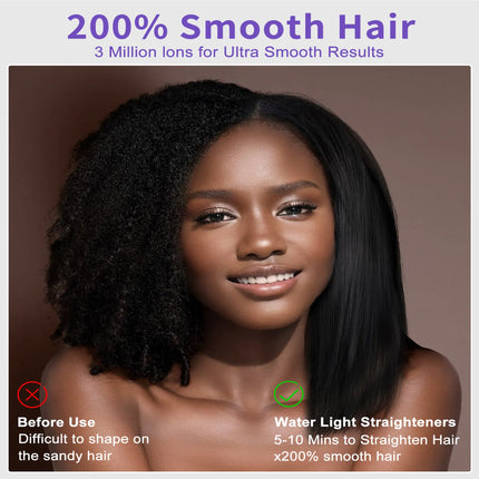 VaporSilk™ Professional Steam Hair Straightener – 24H Anti-Frizz Titanium Flat Iron