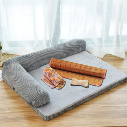 Calming Dog Bed & Cat Bed – Ultra Soft Plush Donut Cuddler – Self-Warming Washable Pet Bed for Improved Sleep & Anxiety Relief