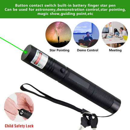 High-Power Green Laser Pointer – Ultra Long Range Visible Beam – USB Rechargeable Professional Lazer Torch for Astronomy, Hiking & Pet Play