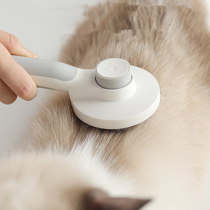One-Click Self-Cleaning Pet Grooming Brush – Round Handle Deshedding Tool – Professional Slicker Brush for Dogs & Cats with Long or Short Hair
