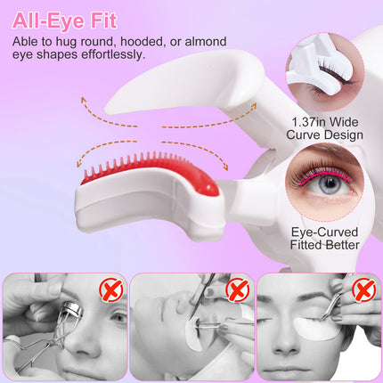 Anti-Burn Electric Lash Curler with Comb – Fast Heat-Up & All Eye Shapes Design