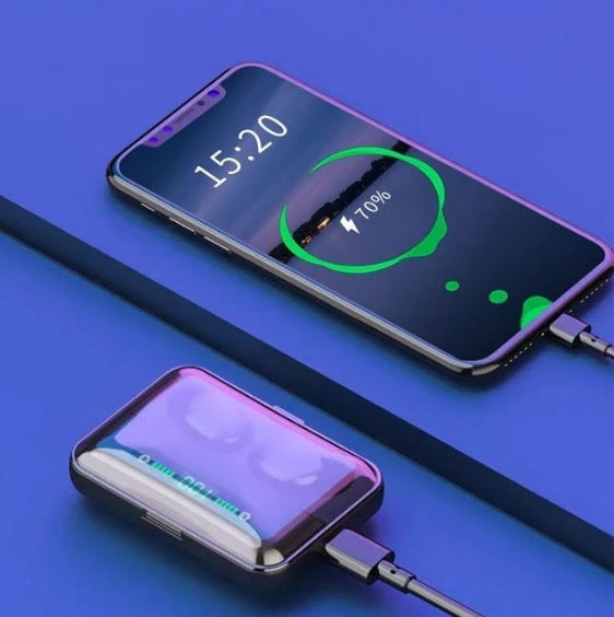 4-in-1 Bluetooth 5.3 Earbuds – 3500mAh Power Bank Case – LED Display & Phone Stand – IPX7 Waterproof Sport Headphones