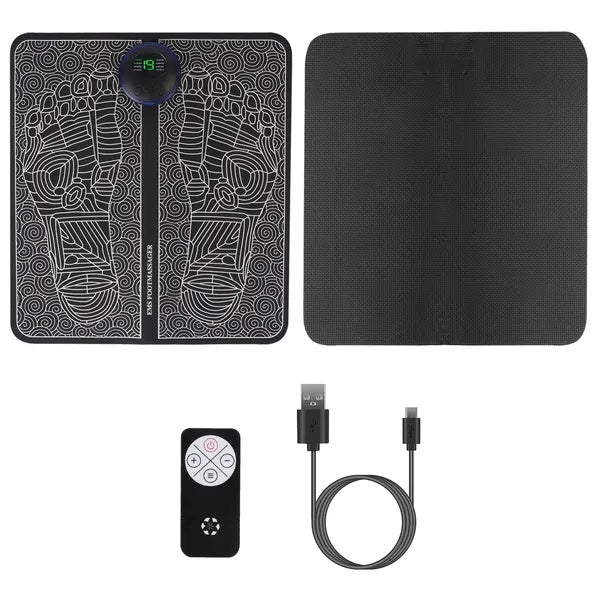 EMS Foot Massager Pad – Electric Circulation Stimulator – Leg Reshaping & Pain Relief Mat – Portable Foot Muscle Relaxer