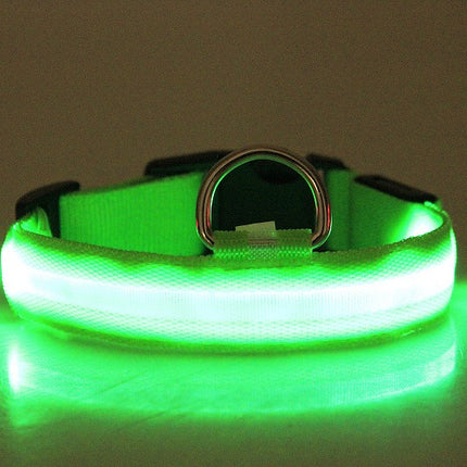 Ultra-Bright LED Glowing Dog Collar – USB Rechargeable Optical Fiber Pet Safety Collar – High-Visibility Night Walking Gear