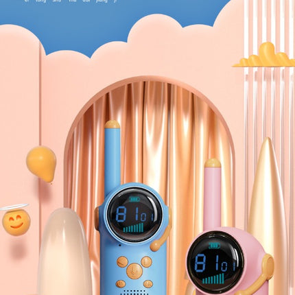 Kids Walkie Talkies 2-Pack – Blue & Pink Long Range Two-Way Radios – Clear Voice Adventure Toys for Boys & Girls – Perfect for Camping & Outdoor Games