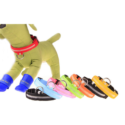 Ultra-Bright LED Glowing Dog Collar – USB Rechargeable Optical Fiber Pet Safety Collar – High-Visibility Night Walking Gear