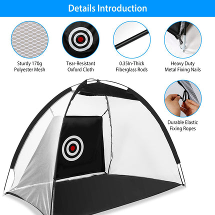 Portable Golf Practice Net – Heavy-Duty Hitting and Chipping Net with Target for Backyard and Indoor Training