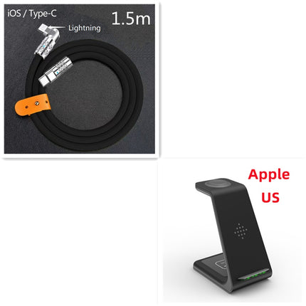 3-in-1 Fast Wireless Charging Station – Foldable Magnetic Charging Dock for iPhone, Apple Watch & AirPods – Universal Quick Charge Stand