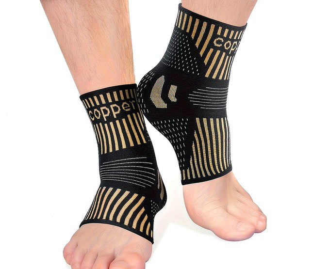 Copper-Infused Ankle Support Sleeves – Compression Socks for Arch & Heel Stabilization – Moisture-Wicking Foot Sleeve for Recovery, Pain Relief & Sports