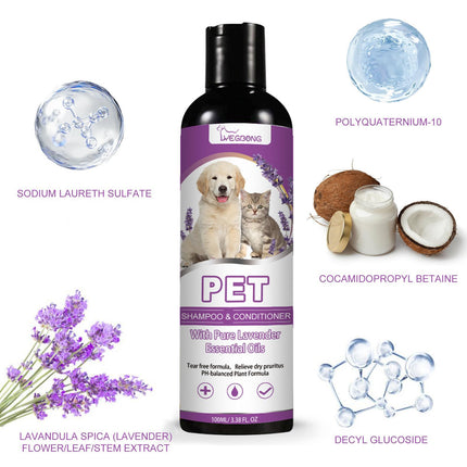 Yegebang Professional Pet Shampoo & Shower Gel – Itch Relief & Soothing Formula – Softening & Detangling Coat Care for Dogs & Cats