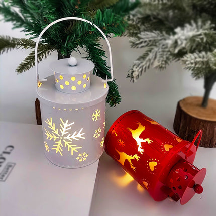 Christmas LED Lantern Lights – Nordic Style Decorative Wind Lamp with Electronic Candle – Realistic Flickering Flame Xmas Ornaments