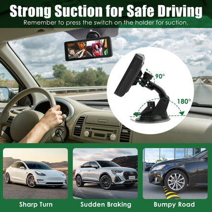 Dual Baby Car Camera for 2 Kids – 6.86" HD Split Screen Monitor – 1080P Rear Facing Car Seat Camera with 120° Wide View & Night Vision