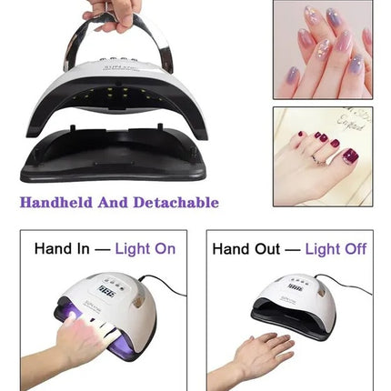 TurboCure™ 220W Professional Nail Dryer – 10s Instant Cure UV/LED Lamp for All Gels