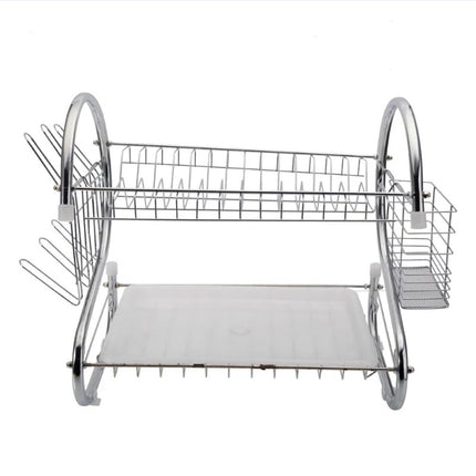 Large Capacity Double-Layer Dish Drainer – Rust-Proof Kitchen Rack for Plates, Bowls & Utensils