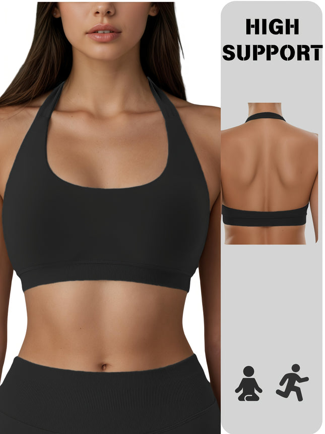 High-Impact Running Sports Bra – Moisture-Wicking Workout Top – Full Support Wireless Gym Bra for HIIT, Cardio & Athletics