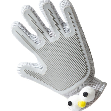 Enhanced Pet Grooming Glove – Gentle Deshedding & Massage Brush – Effective Cat & Dog Hair Remover Mitt for Long & Short Fur (Grey/Blue)