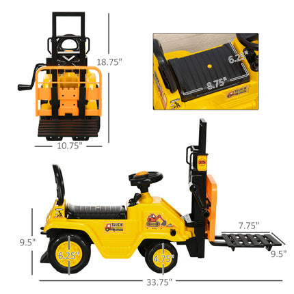 Kids' Ride-On Forklift Toy with Working Lift and Under-Seat Storage