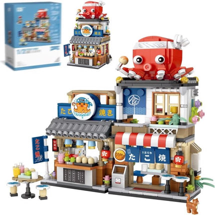 4-Pack Japanese Street View Building Set – 2969 Pcs Modular Building Blocks – Realistic Japan Architecture Model Kit – Creative Gift for Kids & Adults