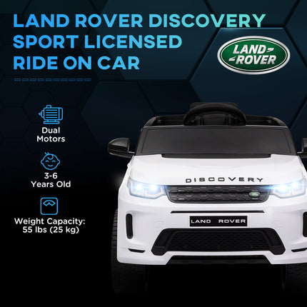 Licensed Land Rover Discovery Sport 12V Ride-On Car – Electric Kids Vehicle with 2.4G Remote Control & Soft Start – White