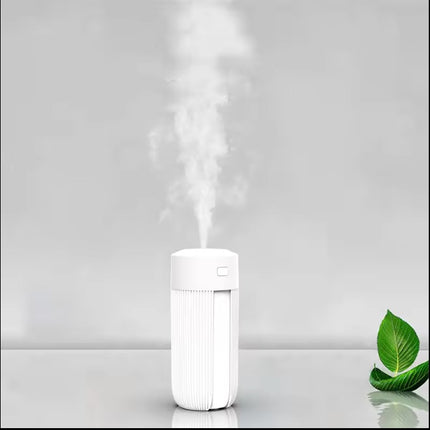 220ml Portable Mini Air Humidifier – Cool Mist Desktop Humidifier with Colorful LED Night Light – Ultra-Quiet USB Humidifier for Office & Car