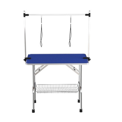 42-Inch Professional Large Pet Grooming Table – Heavy-Duty Foldable Station for Big Dogs – Double Adjustable Arms & Safety Nooses