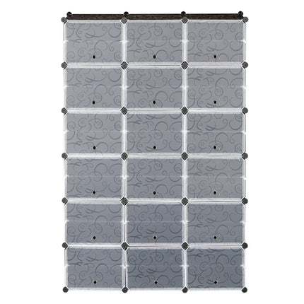 36-Compartment Modular Shoe Storage Cabinet – 12-Tier Extra Large Shoe Box Organizer with Dustproof Doors – Stackable Plastic Shoe Rack for 36+ Pairs