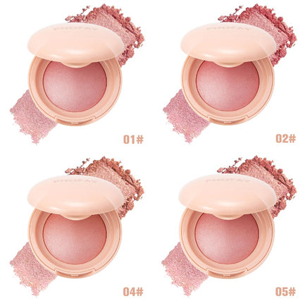 Phofay Silk Glow Powder Blush – 2-in-1 Blush & Highlighter