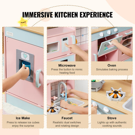 24-Piece Kids Kitchen Playset – Pink Pretend Cooking Toy with Realistic Accessories – Perfect Christmas & Birthday Gift for Toddlers