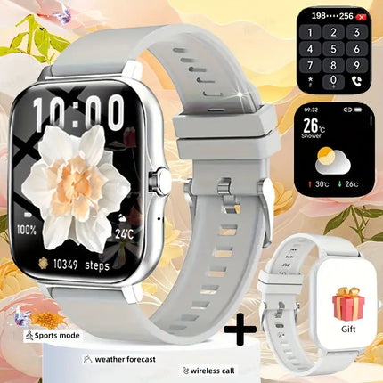 Elegant Women's Smartwatch – Bluetooth Call & Heart Rate Monitor – Luxury Metal Band Fitness Tracker with Diamond-Cut Detail – iOS & Android
