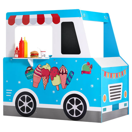 Wooden Ice Cream Truck Playset – Traditional Pretend Play Stand for Kids – Includes Magnetic Scoops & Cones – Educational Gift for Ages 3-7