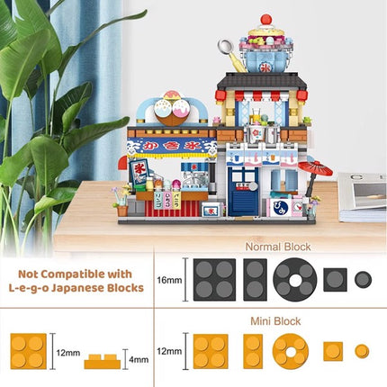 4-Pack Japanese Street View Building Set – 2969 Pcs Modular Building Blocks – Realistic Japan Architecture Model Kit – Creative Gift for Kids & Adults