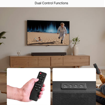 80W Sound Bar for Smart TV – 24-Inch 2.0 Channel Surround Sound System – Bluetooth 5.0, AUX & Optical Connection – Compact Home Theater Speaker with Remote Control