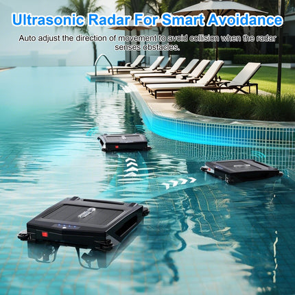 Solar Powered Robotic Pool Skimmer – Automatic Surface Cleaner with App Control – Dual Charging & IPX7 Waterproof – Covers up to 1937 Sq.Ft