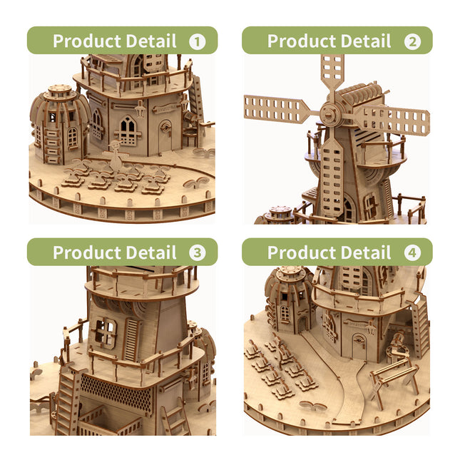 Wooden Williams Manor Shape Puzzle for Hands-On Building
