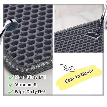 Non-Slip Cat Litter Trapping Mat – High-Density PVC Fiber Mesh Mat – Waterproof & Soft Surface Kitty Litter Catcher for Indoor Cats