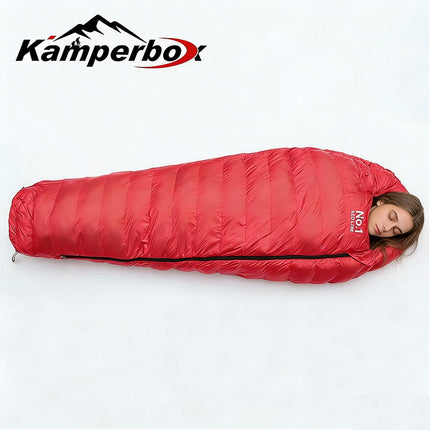Kamperbox Ultralight Winter Sleeping Bag – Professional Mummy Style for Cold Weather – Compact & Water-Resistant for Hiking & Backpacking