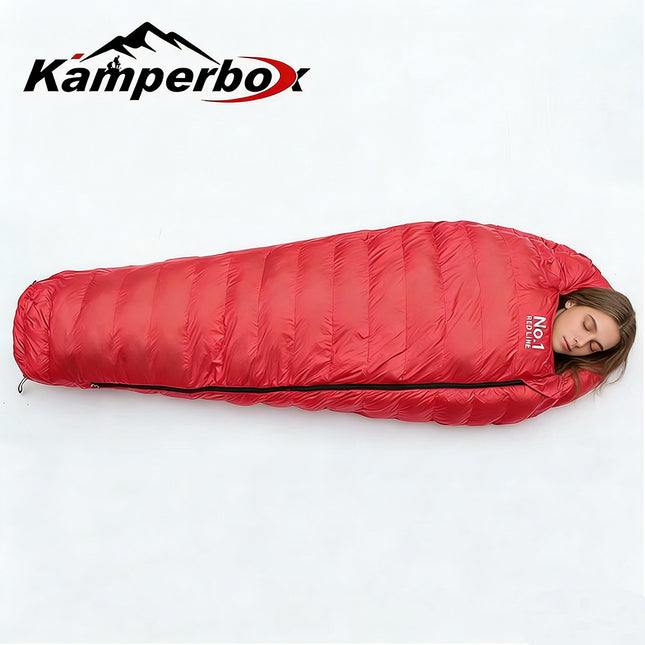 Kamperbox Ultralight Winter Sleeping Bag – Professional Mummy Style for Cold Weather – Compact & Water-Resistant for Hiking & Backpacking