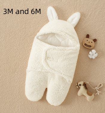 Anti-Shock Baby Swaddle Blanket – Thickened Winter Sleeping Bag – Soft Fleece Newborn Wrap for Better Sleep & Security