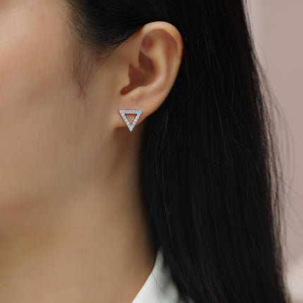 Unique Moissanite Stud Earrings – S925 Sterling Silver with Platinum Plating – Brilliant Lab Diamond Sparkle – Minimalist Fine Jewelry for Women