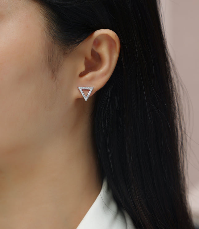 Unique Moissanite Stud Earrings – S925 Sterling Silver with Platinum Plating – Brilliant Lab Diamond Sparkle – Minimalist Fine Jewelry for Women