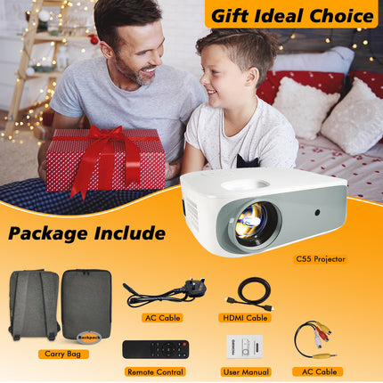 4K Supported 5G WiFi Bluetooth Projector – Native 1080P Full HD Movie Projector with 4D Keystone Correction – Outdoor Cinema for Smartphone, PS4, Laptop & TV Stick