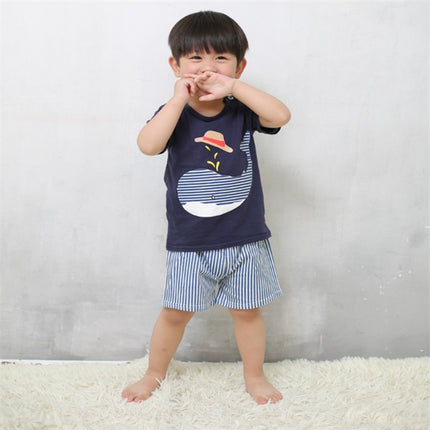2pc Baby Summer Clothing Set – Cute Cartoon Print T-Shirt & Shorts – Soft Cotton Casual Outfit for Boys & Girls