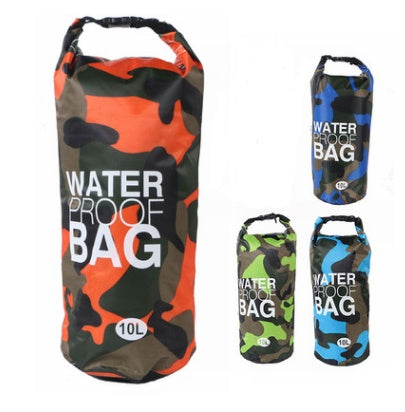Camouflage Waterproof Dry Bag – Heavy Duty Floating Roll-Top Bucket Bag – Tactical Water-Resistant Sack for Kayaking, Rafting & Fishing