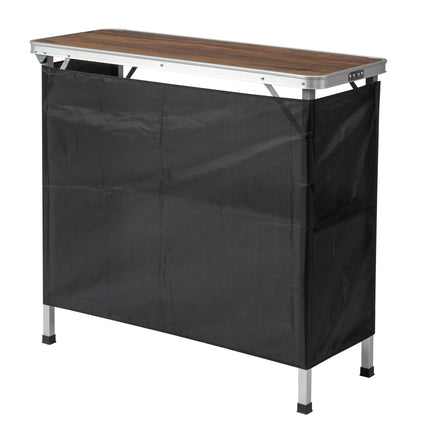Portable Folding Bar Table with Storage Shelf – Lightweight Aluminum Event Counter for Trade Shows, Parties & Pop-Up Displays