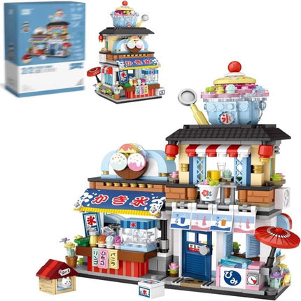 4-Pack Japanese Street View Building Set – 2969 Pcs Modular Building Blocks – Realistic Japan Architecture Model Kit – Creative Gift for Kids & Adults