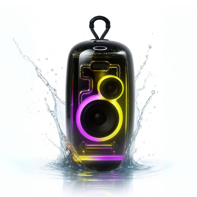 Modern RGB Bluetooth Speaker – Wireless Portable Sound System with Dynamic LED Lights – Hi-Fi Stereo Audio for Home Office & Parties