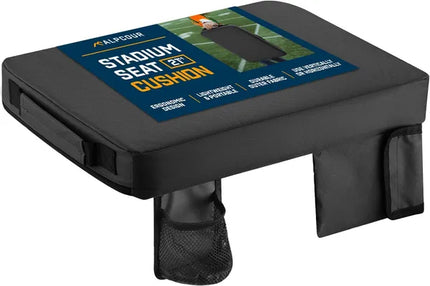 Portable Extra Thick Stadium Seat Cushion – 21-Inch Wide Bleacher Pad with Side Pocket for Sports Games & Outdoor Events