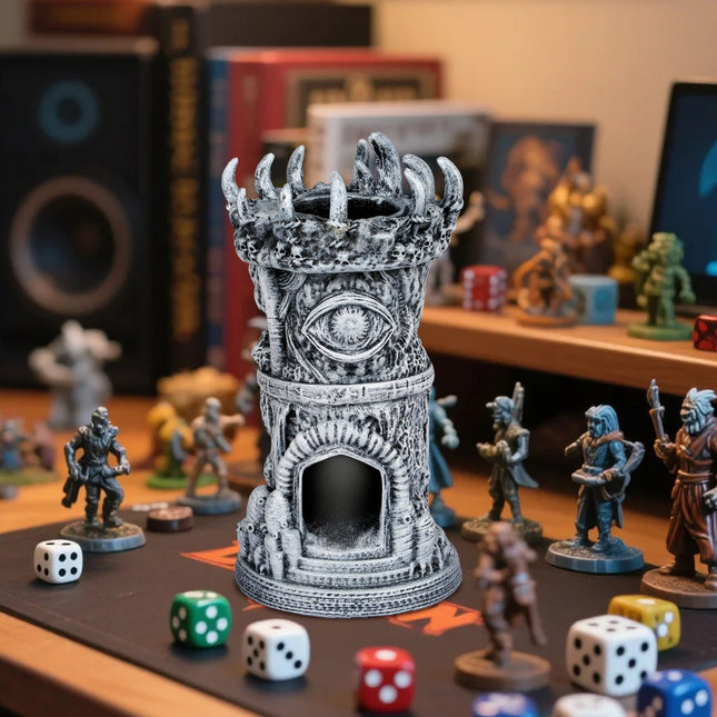 Cyclops Beholder Dice Tower – Hand-Painted Resin Fantasy Dice Roller – Tabletop RPG Accessory for D&D, Pathfinder & Board Games – Unique Gaming Decor