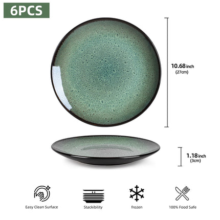 6-Piece Modern Ceramic Dinner Plates – 8-Inch Creative Western-Style Serving Dishes for Steak, Pasta & Salad